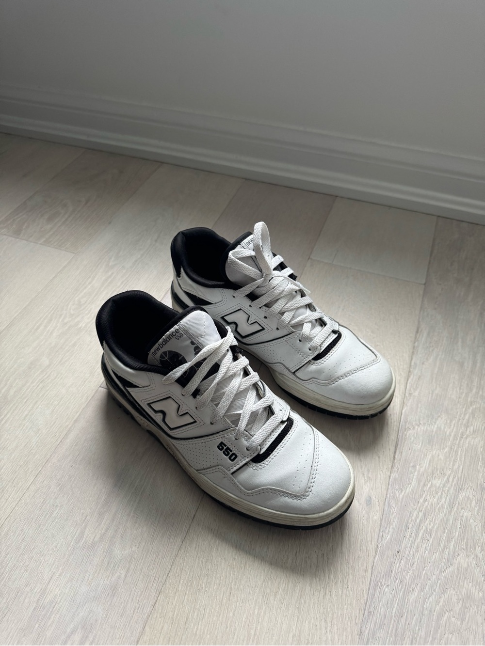 New Balance 550 White and Black Low-Top Sneaker - Picture 7 of 9
